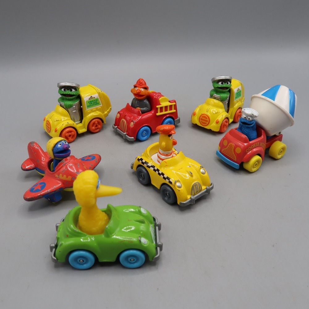 Sesame Street Diecast Metal Cars Muppet Lot of 7 Vintage 1980s Playskool Grover